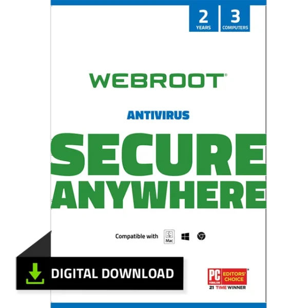 Webroot - Antivirus Protection and Internet Security – Software (6 Devices) (1-Year Subscription) - Android, Apple iOS, Mac OS, Windows